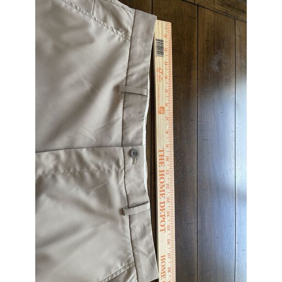 Greg Norman Pants Mens 36x32 Beige Tapred Leg Flat Front Performance Chino - Picture 9 of 10